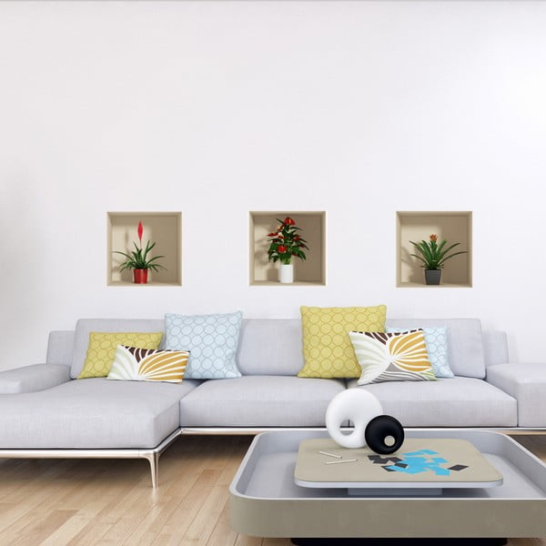 Set di 3 adesivi con effetto 3D Fiore - Ambiance-image-1