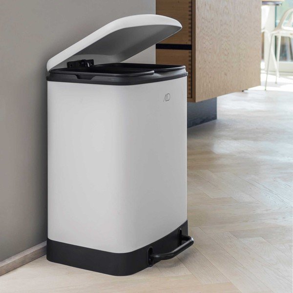 Bidone a pedale in metallo bianco per rifiuti differenziati 24 l Wonda - Mette Ditmer Denmark-image-2