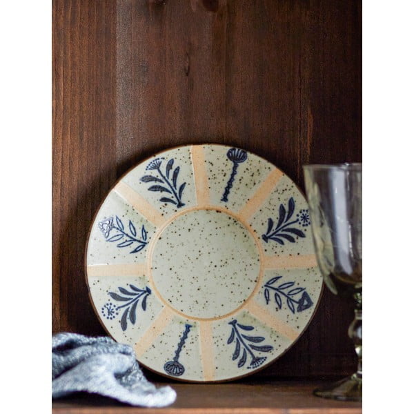 Piatto da dessert in gres azzurro e crema ø 16 cm Leonie - Bloomingville-image-2