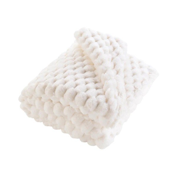 Coperta color crema in micropile 125x150 cm Frosty – douceur d'intérieur