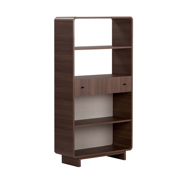 Libreria colore naturale scuro con effetto noce 78x153x34 cm Senza – Nordure