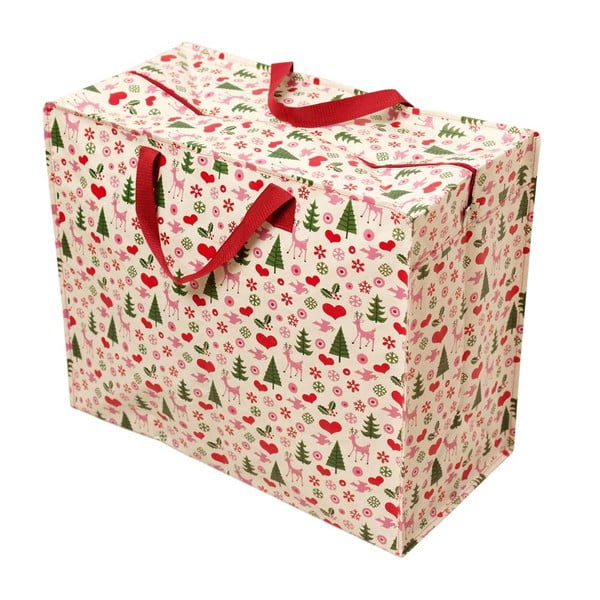 Grande borsa della spesa natalizia retrò 50's Christmas - Rex London