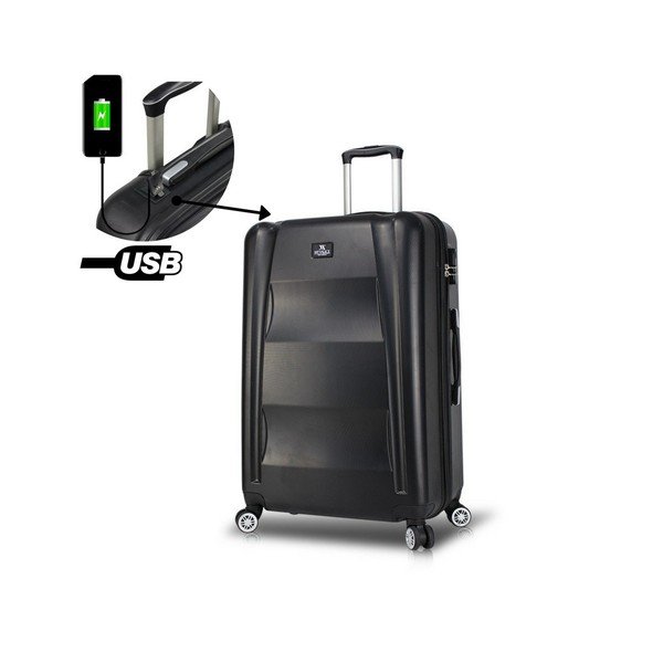 Valigia da viaggio nera su ruote con porta USB Valigia pilota LASSO My Valice COLORS - Myvalice-image-1