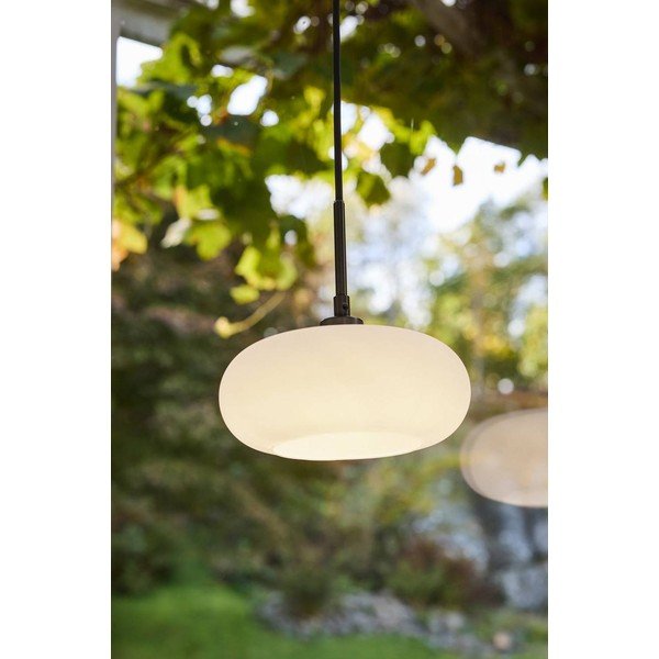 Lampadario bianco/color argento opaco in vetro opale ø 20 cm Thalia – Jotex-image-1