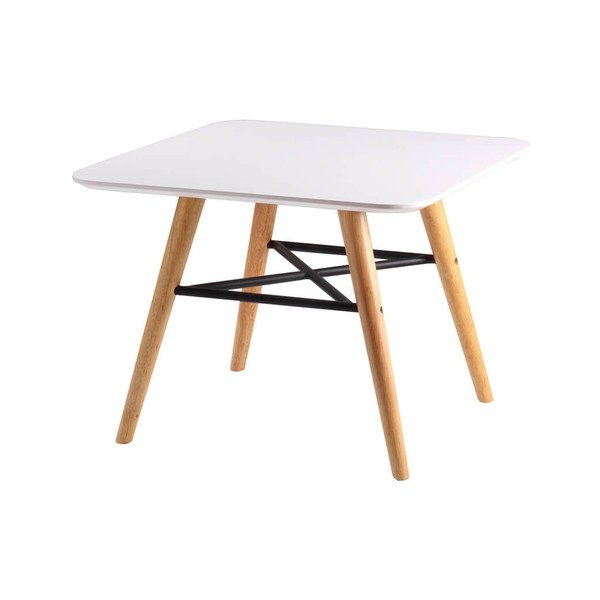 Tavolino bianco con base marrone chiaro Andy - sømcasa