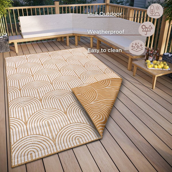 Tappeto per esterni giallo ocra 160x230 cm Pangli Ochre - Hanse Home-image-3