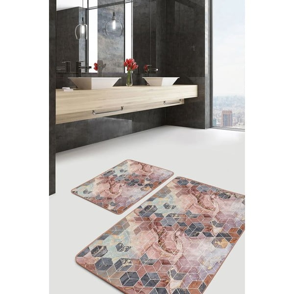 Set di tappetini per il bagno in velluto 2 pz 60x100 cm – Mila Home-image-3