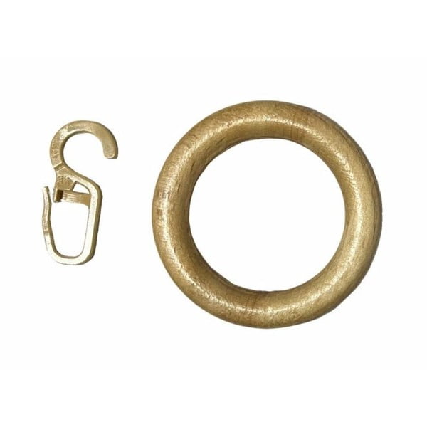 Anelli per tende in legno con gancio in set da 10 Granat - SP TREND-image-1