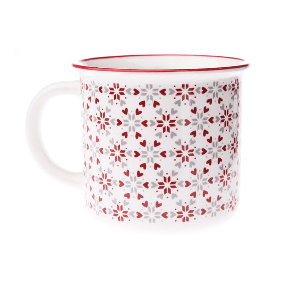 Tazza bianca in porcellana a tema natalizio 380 ml – Dakls