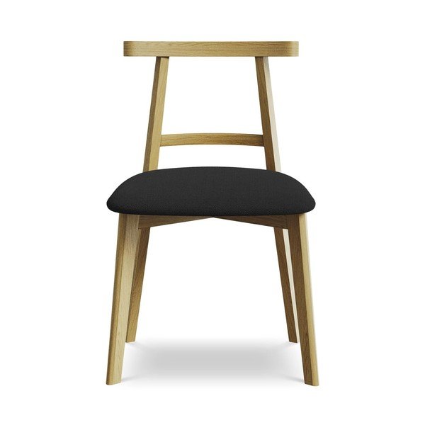 Sedia da pranzo nera in legno massiccio Ohelo – Makamii-image-1