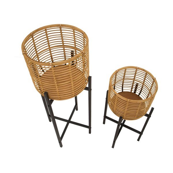 Set di 2 portavasi in rattan, altezza 90 cm - Mauro Ferretti-image-3