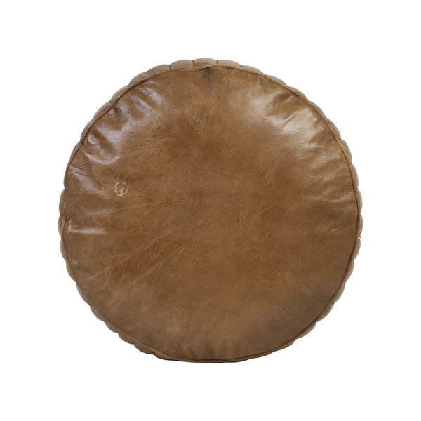 Pouf in pelle marrone ø 42 cm Luko - Light & Living-image-1