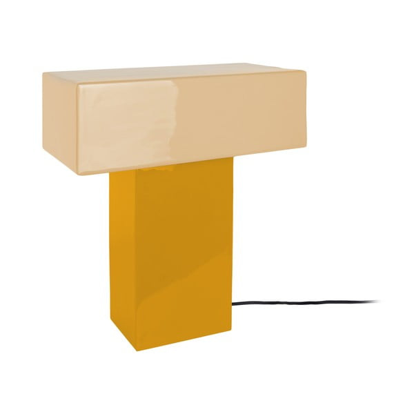 Lampada da tavolo gialla (altezza totale 35 cm) Grato Recto – Leitmotiv-image-2