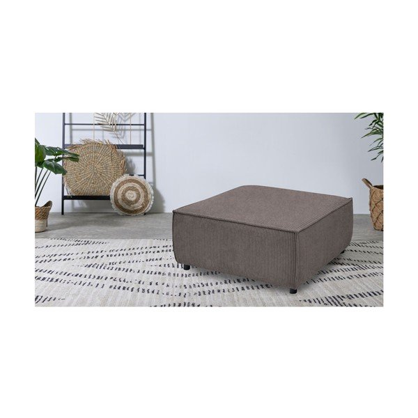 Pouf in velluto a coste marrone chiaro Nihad modular - Bobochic Paris-image-1