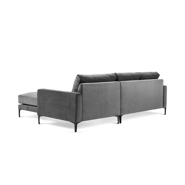 Divano angolare in velluto grigio, angolo destro Harmony - Kooko Home-image-3