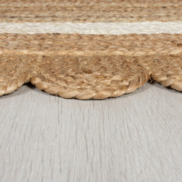 Tappeto bianco/di colore naturale in iuta tessuto a mano 120x170 cm Grace – Flair Rugs-image-4