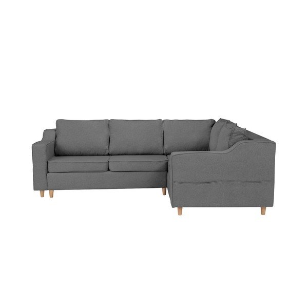 Divano letto grigio Jonquille per quattro persone, angolo destro - Mazzini Sofas-image-1