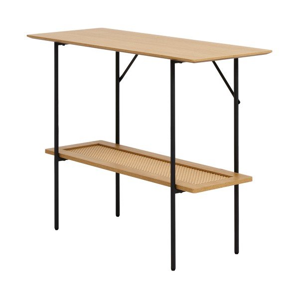 Tavolo consolle di colore naturale con effetto rovere 37x100 cm Pensacola – Unique Furniture