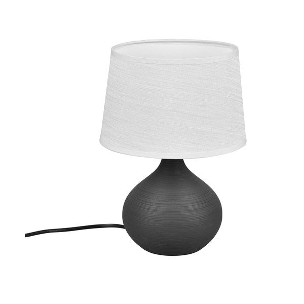 Lampada da tavolo marrone scuro in ceramica e tessuto, altezza 29 cm Martin - Reality