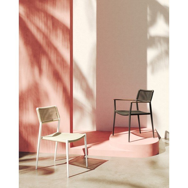 Sedia da esterno color antracite in metallo Ray – Diphano-image-1