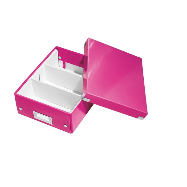 Scatola di cartone rosa con coperchio Click&Store - Leitz