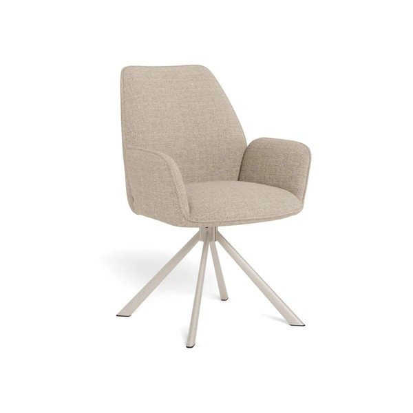 Set di sedie da pranzo beige imbottito con braccioli/girevole 2 pz Glenda – Actona