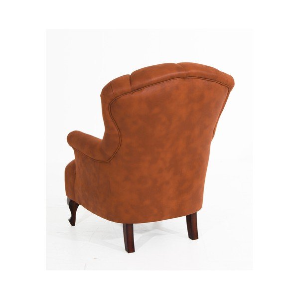 Poltrona in similpelle marrone cognac Camilla - Max Winzer-image-3