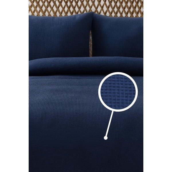 Copriletto blu scuro 200x220 cm Waffle - Mijolnir-image-1