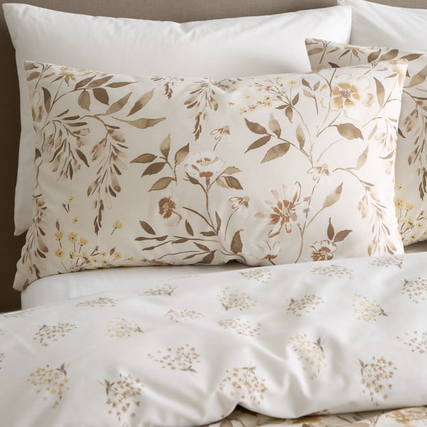 Set copripiumino e federa bianco e beige per letto singolo 135x200 cm Isadora Floral – Catherine Lansfield-image-3