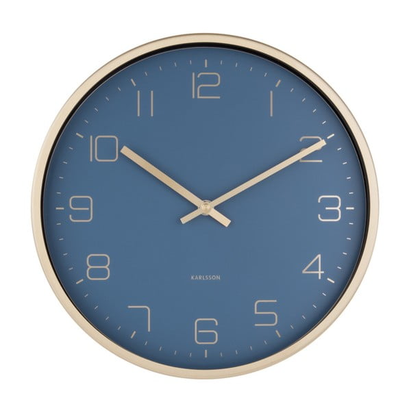 Orologio da parete blu Elegance Gold Elegance - Karlsson