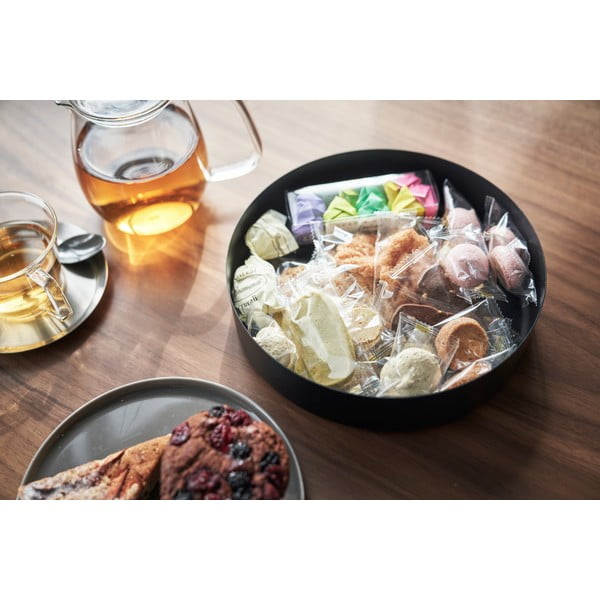 Scatola con coperchio nera in metallo ø 22x6 cm Rin – YAMAZAKI-image-4