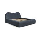 Letto matrimoniale in blu scuro imbottito con spazio contenitivo con rete inclusa 180x200 cm Orlane – Bobochic Paris