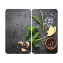 Set di 2 copri stufe in vetro grigio Herbs Universal - Wenko