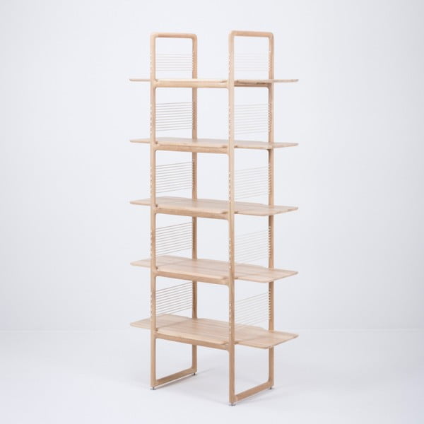 Libreria in legno massiccio di rovere, altezza 216 cm Muse - Gazzda-image-2