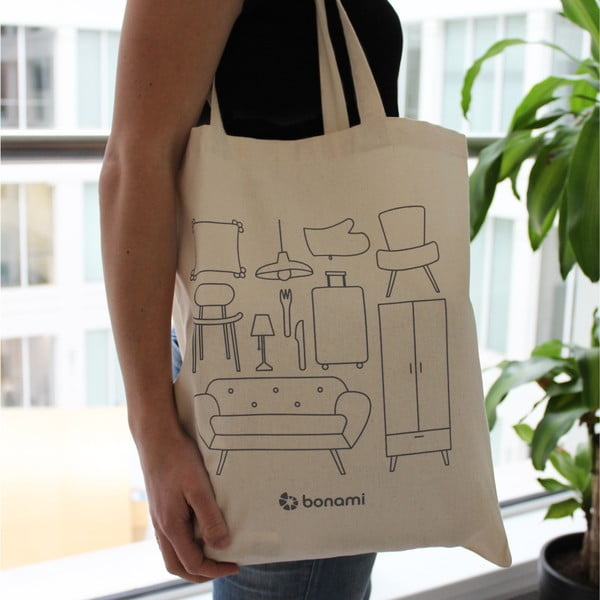 Borsa in tela color crema - Bonami-image-4