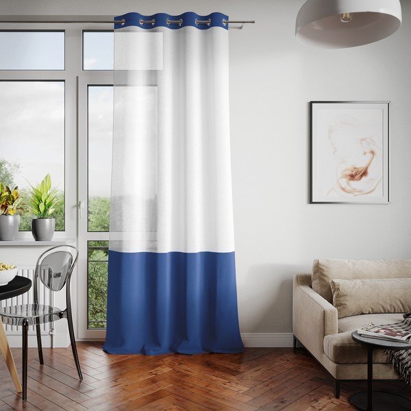 Tenda bianca/blu 140x270 cm Irvette Eyelets - AmeliaHome-image-2