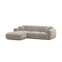 Divano angolare componibile grigio chiaro (con penisola a sinistra/con chaise lounge) con rivestimento in velluto Molino – Micadoni 