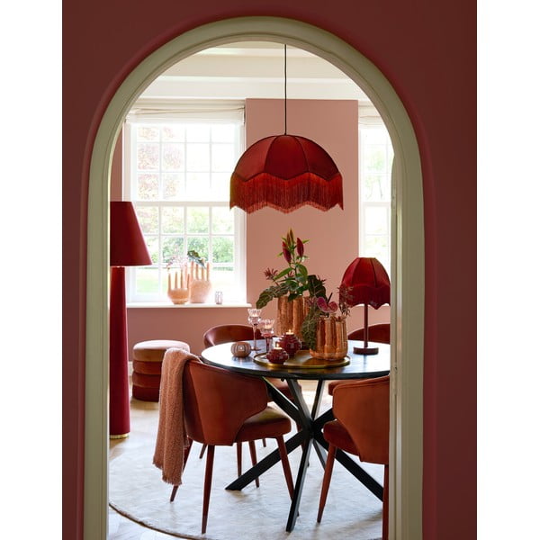 Set di sedie da pranzo rosso chiaro in imbottito 2 pz Kosaka – Light & Living-image-1