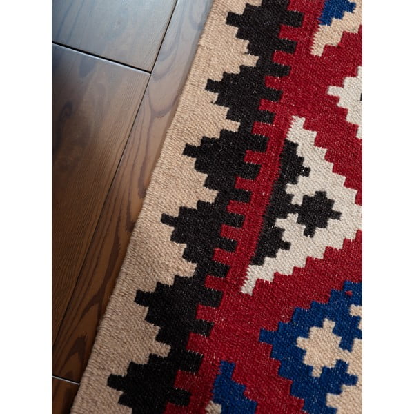 Tappeto rosso in lana reversibile/tessuto a mano 120x170 cm Kamal Rami – Nouristan-image-4