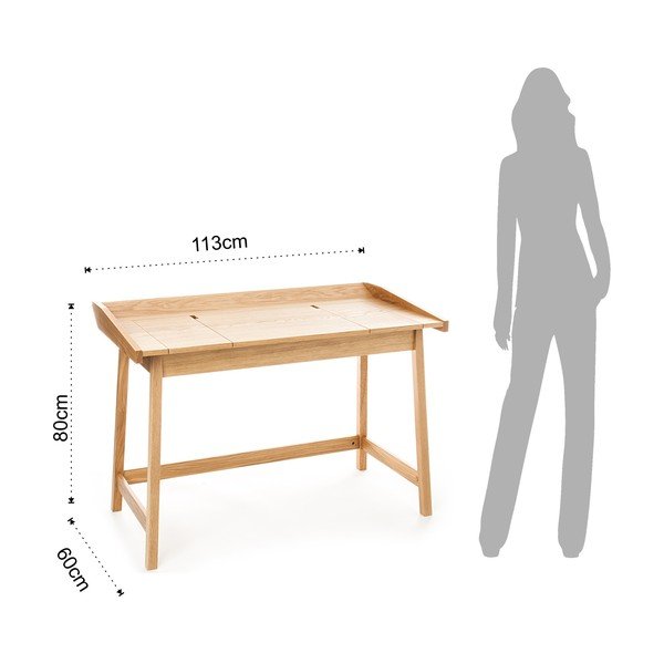 Tavolo da lavoro in rovere 60x113 cm Henry - Tomasucci-image-4