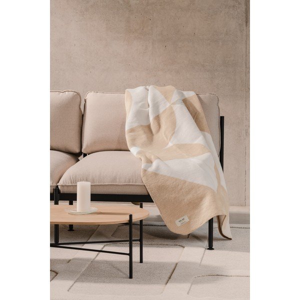 Coperta beige/color crema 150x200 cm Tul – noo.ma-image-1