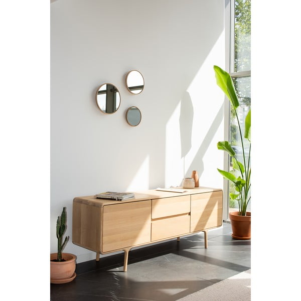 Cassettiera TV in legno massiccio di quercia Naturale Fawn - Gazzda-image-2