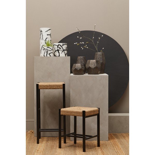 Sedia da bar nera/di colore naturale in faggio massiccio (altezza della seduta 72 cm) Bandar – Premier Housewares-image-3