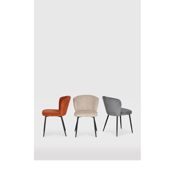 Set di 4 sedie da pranzo in velluto a coste grigio Megan - Marckeric-image-1