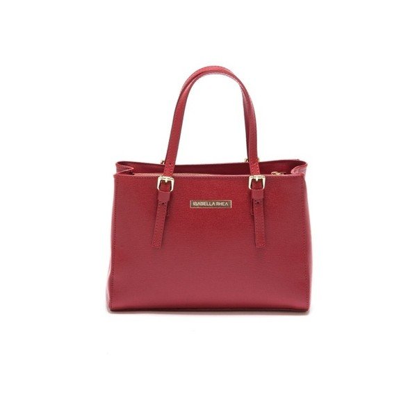 Růžová kožená kabelka Isabella Rhea Classic Rosso-image-3