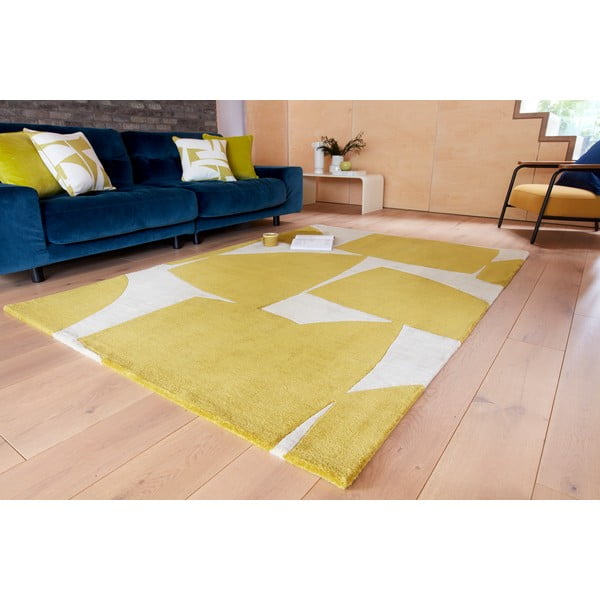 Tappeto giallo ocra in fibra riciclata tessuta a mano 120x170 cm Romy - Asiatic Carpets-image-2