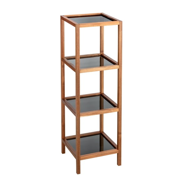 Mensola da bagno in vetro di colore nero-naturale 36x112 cm Fondi - Wenko-image-1