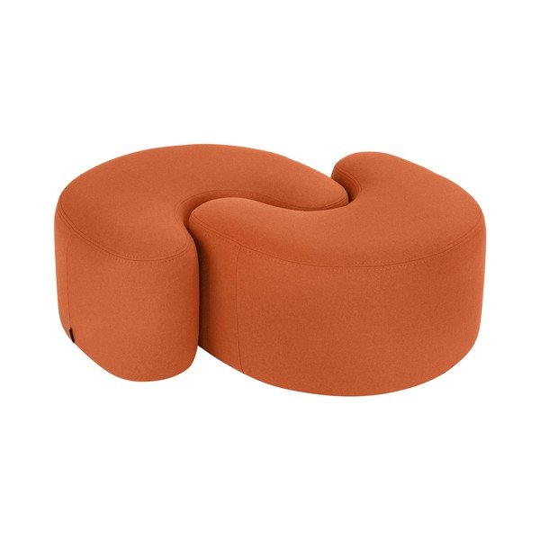 Poggiapiedi color terracotta con rivestimento in lana Ü – noo.ma-image-3