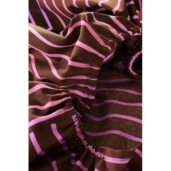 Lenzuolo con angoli rosa/marrone in cotone organico 90x200 cm Sima – Jotex
