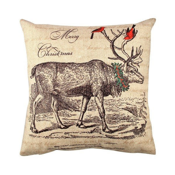 Cuscino con cervo Vintage, 43 x 43 cm - Gravel